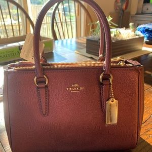 Coach mini surrey carryall leather satchel